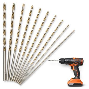 Flylin 150mm Long HSS Twist Drill Bit Set 2 to 5mm for Wood Metal-0