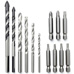 Hand Drill Accessories SZWR Twist Bits 2 Phillips & 2 Flathead-0